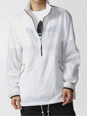 ADIDAS EQT Equipment Vintage White Windbreaker - Men’s Medium - Like New